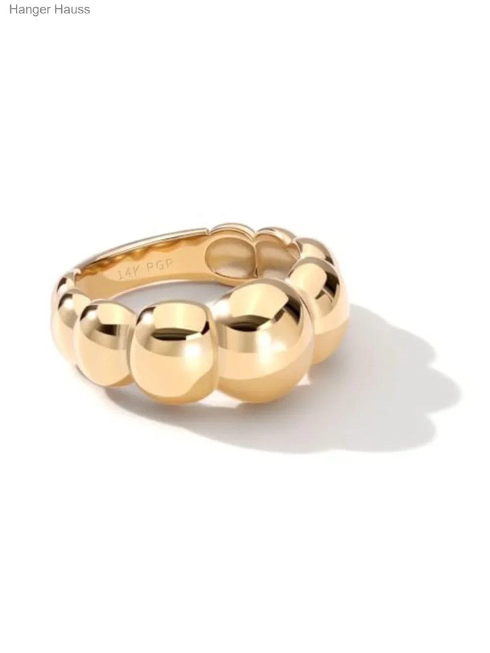 Chunky Dome Bubble Ring 14k Gold Plated Stackable Thumb Ring Unisex